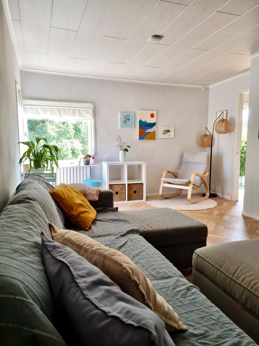 Rymligt hus med 4 sovrum, upp till 10 bäddar, trädgård och bastu