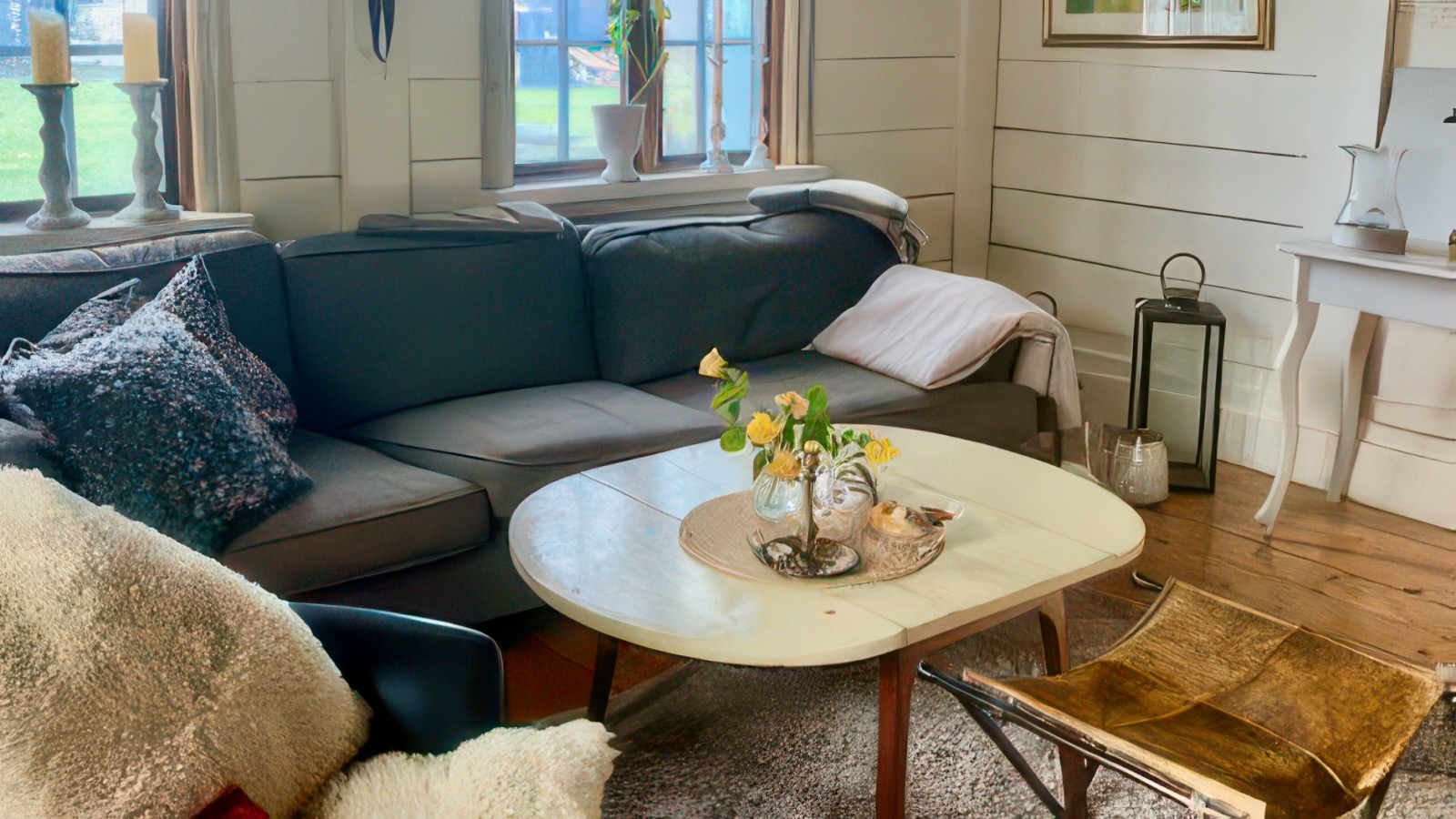 Boka 2026 - Semesterparadis, gård med 3 byggnader, vid Tofta strand. 16 bäddar.